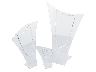 Set Of 3 Clear Necklace Displays - Standard Image - 2