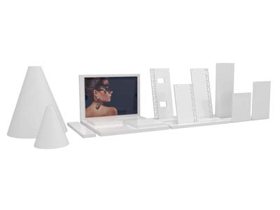 White Gloss Acrylic L Display Stand - Standard Image - 3
