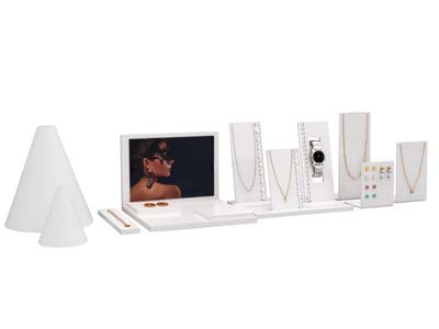 White Gloss Acrylic L Display Stand - Standard Image - 4