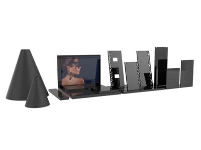 Black Gloss Acrylic Square Display Stand - Standard Image - 3
