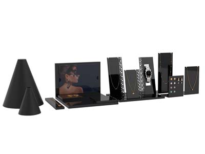 Black Gloss Acrylic Square Display Stand - Standard Image - 4