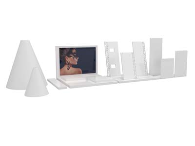 White Gloss Acrylic Small Square   Display Stand - Standard Image - 3