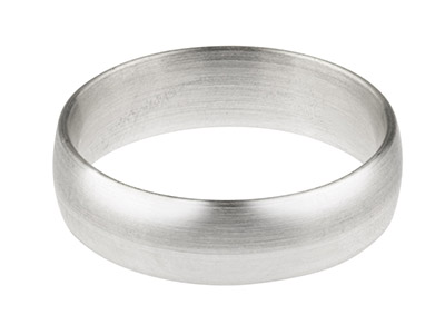 18ct White Gold Blended Court      Wedding Ring 4.0mm, Size N, 1.3mm  Wall, Hallmarked, Wall Thickness   1.30mm, 100 Recycled Gold