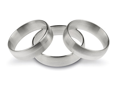 Platinum Blended Court Wedding Ring 4.0mm, Size Z, 1.3mm Wall,          Hallmarked, Wall Thickness 1.30mm - Standard Image - 2