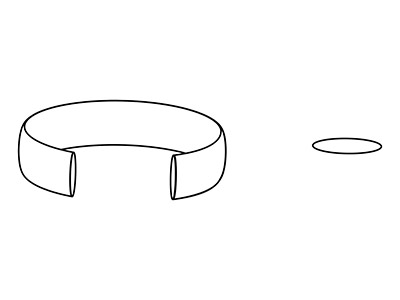 Pt Blended Court Wedding Ring      4.0mm, Size T, 1.3mm Wall,         Hallmarked, Wall Thickness 1.30mm - Standard Image - 3