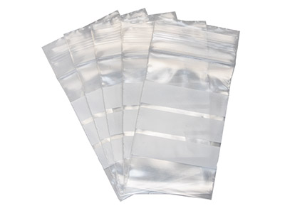 Plastic Bags With Write On Strips  Extra Small 35x60mm Resealable     Pack of 100