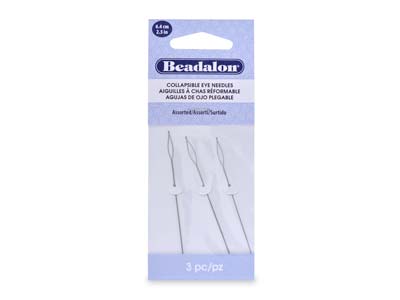Beadalon Collapsible Eye Needles   6.4cm Variety Pack, 3 Pcs
