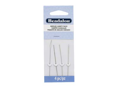 Beadalon Beading Needle, Variety   Pack, Hard Needles, 4 Pcs