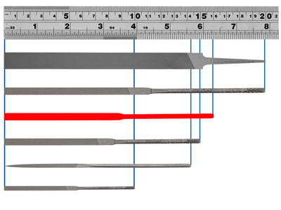 Vallorbe Needle File, Joint Round  Edges, 160mm/6'', Cut 4 - Fine     Grade - Standard Image - 3