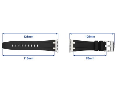 Black Silicone Strap For Apple     Watch, Compatible With 38/40/41mm  Models - Standard Image - 4