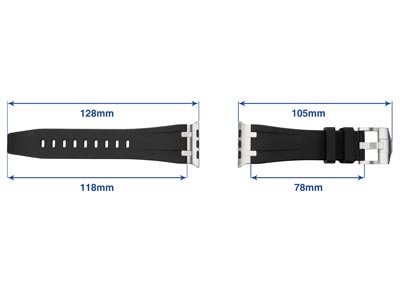Black Silicone Strap For Apple     Watch, Compatible With             42/44/45/49mm Models - Standard Image - 4