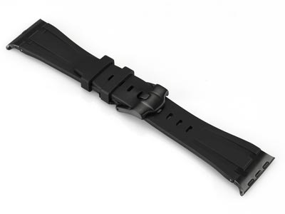 Black Silicone Strap For Apple     Watch, Compatible With 38/40/41mm  Models - Standard Image - 2