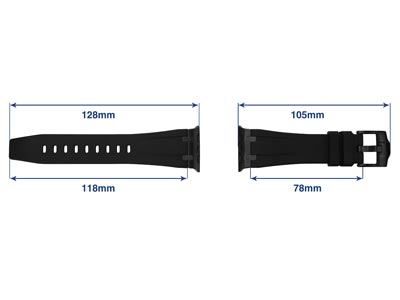 Black Silicone Strap For Apple     Watch, Compatible With 38/40/41mm  Models - Standard Image - 4