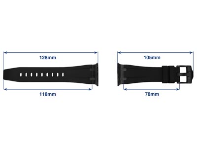 Black Silicone Strap For Apple     Watch, Compatible With             42/44/45/49mm Models - Standard Image - 4