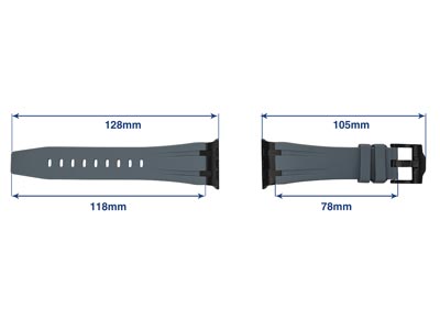 Grey Silicone Strap For Apple      Watch, Compatible With 38/40/41mm  Models - Standard Image - 4