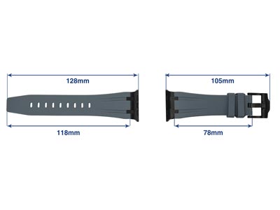 Grey Silicone Strap For Apple      Watch, Compatible With             42/44/45/49mm Models - Standard Image - 4