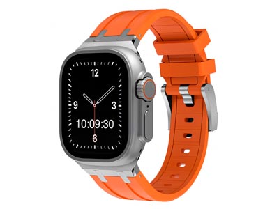 Orange Silicone Strap For Apple    Watch, Compatible With 38/40/41mm  Models - Standard Image - 1