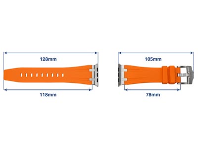 Orange Silicone Strap For Apple    Watch, Compatible With 38/40/41mm  Models - Standard Image - 4