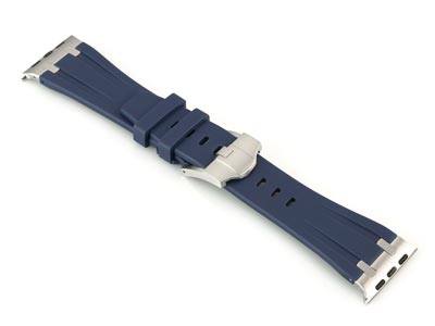 Blue Silicone Strap For Apple      Watch, Compatible With 38/40/41mm  Models - Standard Image - 2