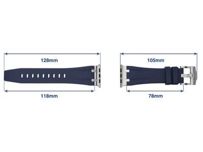 Blue Silicone Strap For Apple      Watch, Compatible With 38/40/41mm  Models - Standard Image - 4