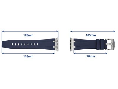 Blue Silicone Strap For Apple      Watch, Compatible With             42/44/45/49mm Models - Standard Image - 4