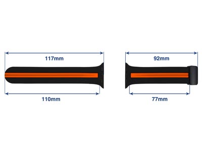 Black And Orange Dual Tone Silicone Strap For Apple Watch, Compatible   With 38/40/41mm Models - Standard Image - 4