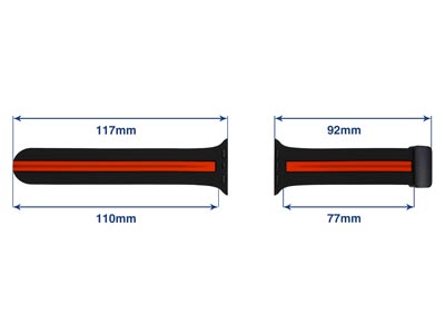 Black And Red Dual Tone Silicone   Strap For Apple Watch, Compatible  With 38/40/41mm Models - Standard Image - 4