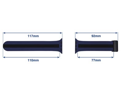 Navy And Black Dual Tone Silicone  Strap For Apple Watch, Compatible  With 38/40/41mm Models - Standard Image - 4
