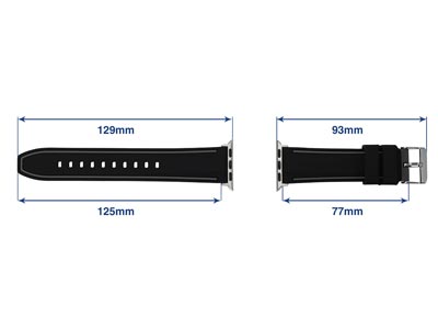 Black And Grey Dual Tone Silicone  Strap For Apple Watch, Compatible  With 42/44/45/49mm Models - Standard Image - 4