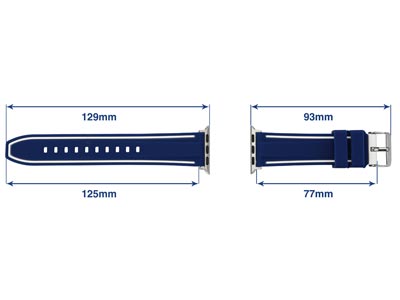 Navy And White Dual Tone Silicone  Strap For Apple Watch, Compatible  With 38/40/41mm Models - Standard Image - 4