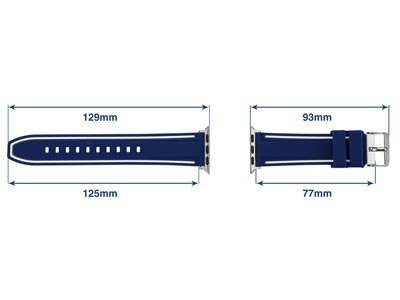 Navy And White Dual Tone Silicone  Strap For Apple Watch, Compatible  With 42/44/45/49mm Models - Standard Image - 4