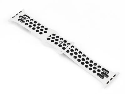 White And Black Dual Tone Silicone Strap For Apple Watch, Compatible  With 38/40/41mm Models - Standard Image - 2