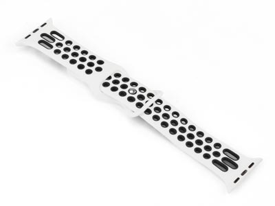 White And Black Dual Tone Silicone Strap For Apple Watch, Compatible  With 42/44/45/49mm Models - Standard Image - 2