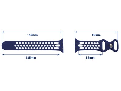 Navy Blue And White Dual Tone      Silicone Strap For Apple Watch,    Compatible With 38/40/41mm Models - Standard Image - 4