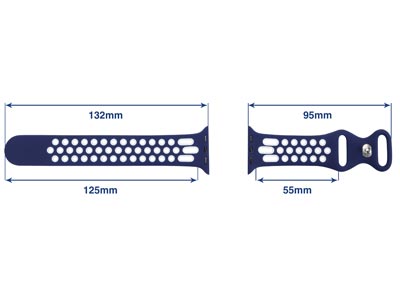 Navy Blue And White Dual Tone      Silicone Strap For Apple Watch,    Compatible With 42/44/45/49mm      Models - Standard Image - 4