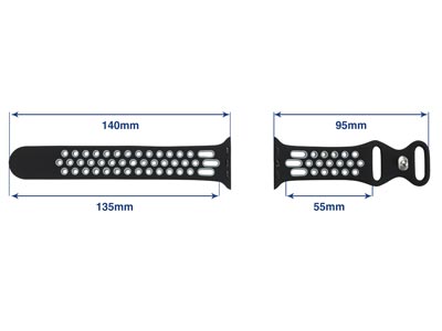 Black And Grey Dual Tone Silicone  Strap For Apple Watch, Compatible  With 38/40/41mm Models - Standard Image - 4