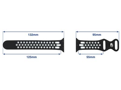 Black And Grey Dual Tone Silicone  Strap For Apple Watch, Compatible  With 42/44/45/49mm Models - Standard Image - 4