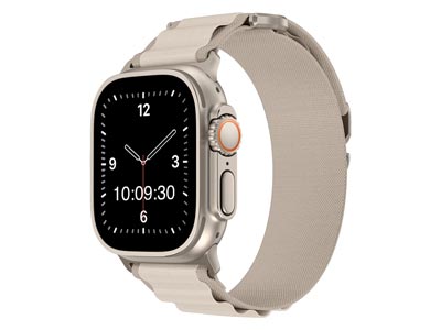 Cream Fabric Strap For Apple Watch, Compatible With 42444549mm       Models