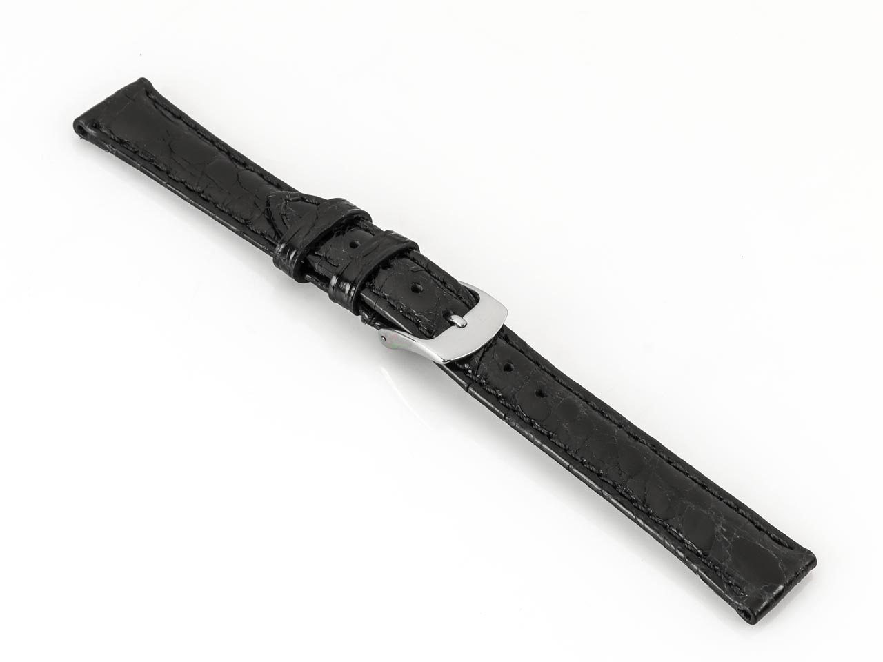 Black italian genuine crocodile leather watch strap 18mm cooksongold