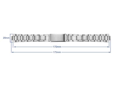 Stainless Steel Watch Bracelet,    18-22mm - Standard Image - 3