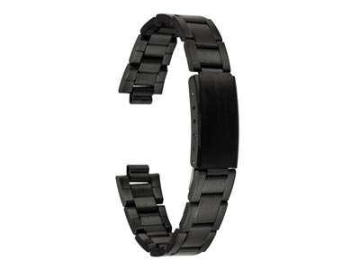 Black Stainless Steel Watch        Bracelet, 18-22mm - Standard Image - 1