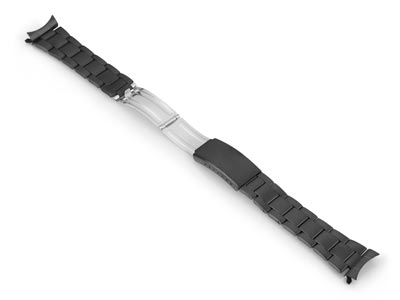 Black Stainless Steel Watch        Bracelet, 18-22mm - Standard Image - 4