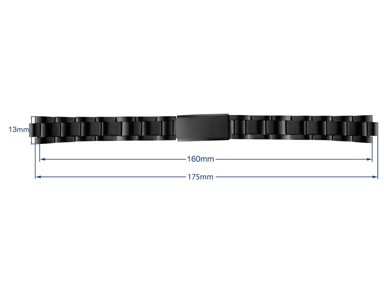 Black stainless steel watch bracelet 12 16mm cooksongold