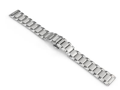 Stainless Steel Watch Bracelet,    Centre Clasp, 18mm - Standard Image - 2