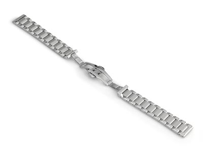 Stainless Steel Watch Bracelet,    Centre Clasp, 18mm - Standard Image - 4