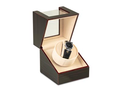 Watch Winder Deep Brown Wood,      Single - Standard Image - 2