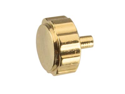 Stainless Steel Watch Crown        Assortment With Yellow Finish,     Waterproof Msa 99.215, Long Pipe   Design Pack of 24 - Standard Image - 2
