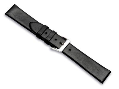 Black Calf Watch Strap 16mm Genuine Leather - Standard Image - 2