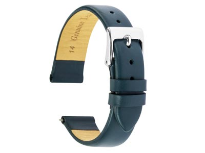 Dark Blue Calf Watch Strap 14mm    Genuine Leather