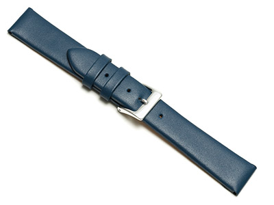 Dark Blue Calf Watch Strap 18mm    Genuine Leather - Standard Image - 1